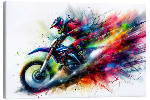 Canvas print Motocross Race in the Dust Cloud II