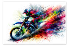 Wandbild Motocross-Rennen in der Staubwolke II - nobelart