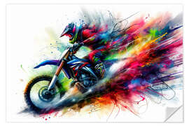 Wandsticker Motocross-Rennen in der Staubwolke II