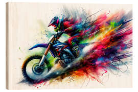 Obraz na drewnie Motocross Race in the Dust Cloud II