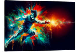 Gallery print Fencer in watercolour