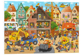 Quadro em PVC Hardworking construction workers - Marion Krätschmer