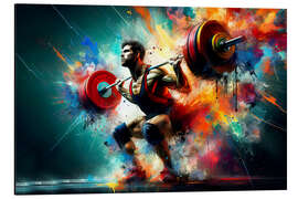 Alubild Gewichtheber in Aquarell IV