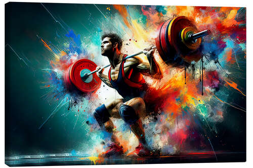Canvas print Weightlifter in watercolour IV