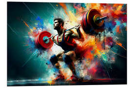 Hartschaumbild Gewichtheber in Aquarell IV