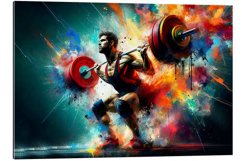 Gallery print Weightlifter in watercolour IV