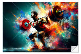 Wandsticker Gewichtheber in Aquarell IV