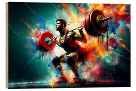 Quadro de madeira Weightlifter in watercolour IV - nobelart