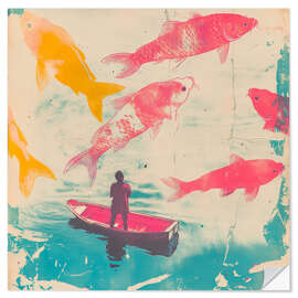 Selvklebende plakat Fishing dreamer
