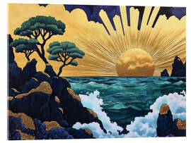 Obraz na szkle akrylowym Sunrise over the sea waves - DejaReve