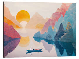 Magnettafel Angeln bei Sonnenuntergang