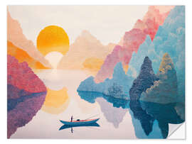 Autocolante decorativo Sunset fishing
