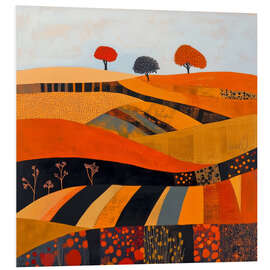 Hartschaumbild Orangefarbene Felder