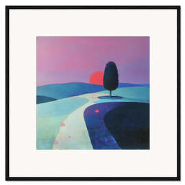 Kunsttryk i ramme Lonely sunset