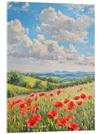 Akrylglastavla Poppies Field - DejaReve