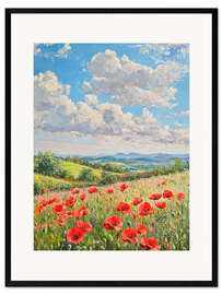 Impression artistique encadrée Poppies Field