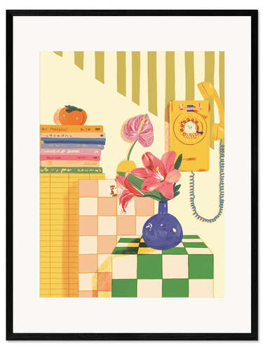 Impresión de arte enmarcada Telephone still life