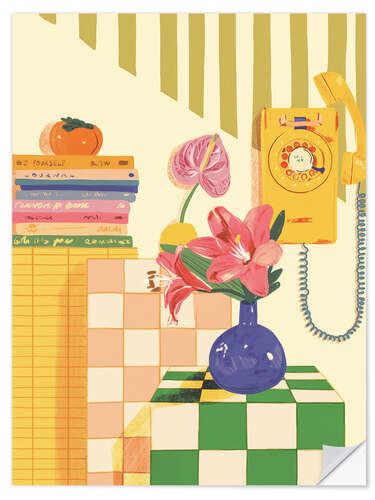 Selvklæbende plakat Telephone still life