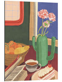 Aluminium print Book, coffee and cake - Gigi Rosado