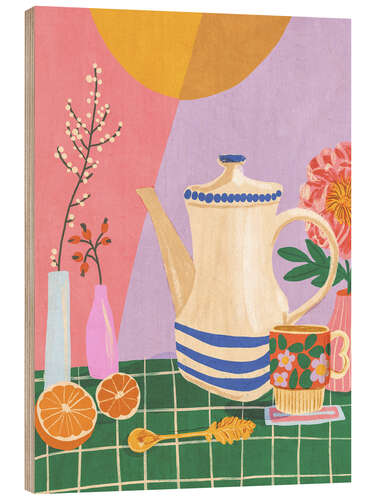 Wood print Sunny still life