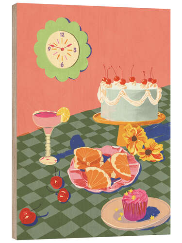 Tableau en bois Cheery cake