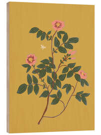 Quadro de madeira Wild rose - Gigi Rosado