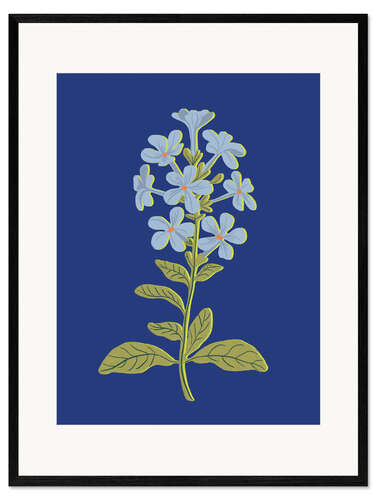 Ingelijste kunstdruk Blue flower