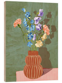 Hout print Pastel bouquet