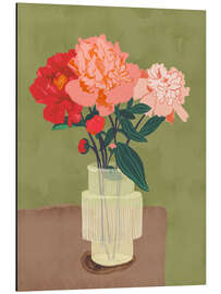 Aluminium print Peonies