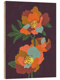 Tableau en bois Magical flowers