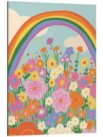 Quadro em alumínio Floral Rainbow - Gigi Rosado