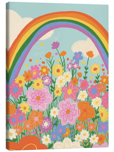 Lærredsbillede Floral Rainbow
