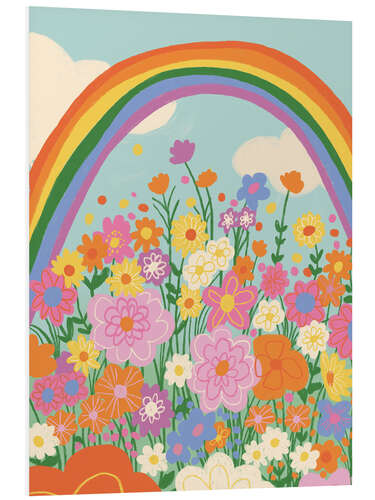 Quadro em PVC Floral Rainbow