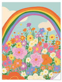 Sticker mural Floral Rainbow - Gigi Rosado