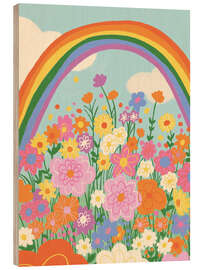 Obraz na drewnie Floral Rainbow - Gigi Rosado