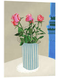 Tableau en verre acrylique Roses - Gigi Rosado