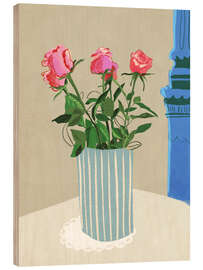 Quadro de madeira Roses - Gigi Rosado