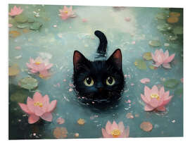 Quadro em PVC Swimming black cat