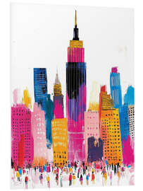 Hartschaumbild New York City in Pink