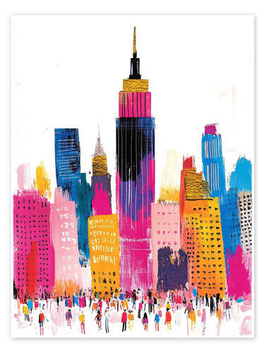 Poster New York City in Pink