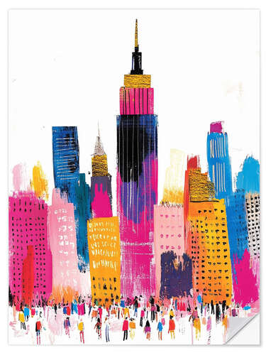 Autocolante decorativo New York City in Pink