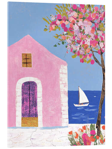 Acrylglas print Santorini seascape