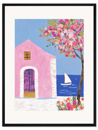 Gerahmter Kunstdruck Santorini Meereslandschaft - DejaReve