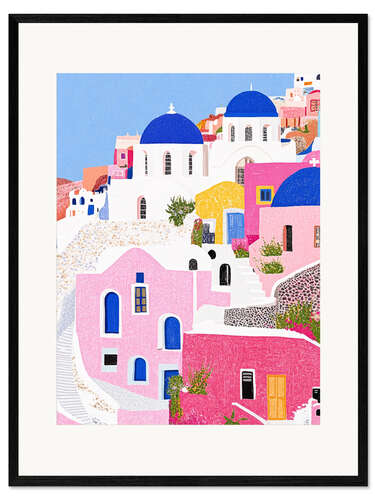 Framed art print Santorini Island