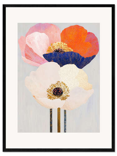 Ingelijste kunstdruk Golden Poppies