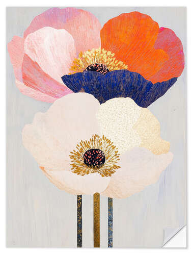 Wandsticker Goldene Mohnblumen