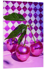 Hartschaumbild Kirschen im 70er-Jahre-Stil