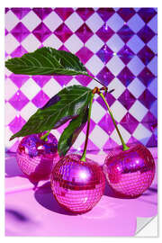 Wandsticker Kirschen im 70er-Jahre-Stil