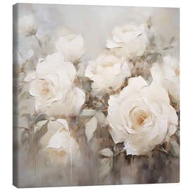 Canvas-taulu White Roses Floral  Square - Arlington Prints