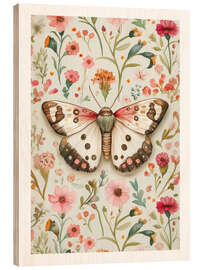 Wood print Botanical Butterfly I